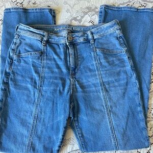 American Eagle Outfitters Blue Flare Wide Leg Jeans